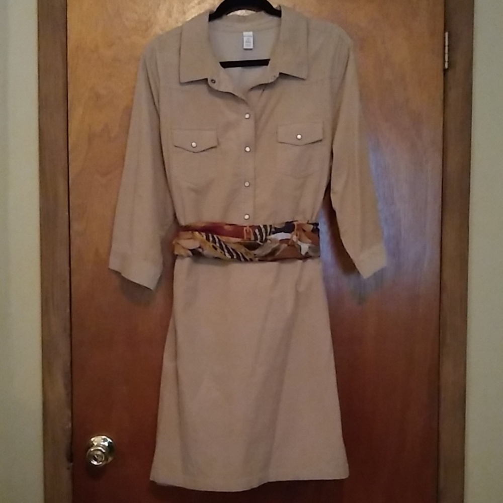 Cute Tan Corduroy Dress, XXL